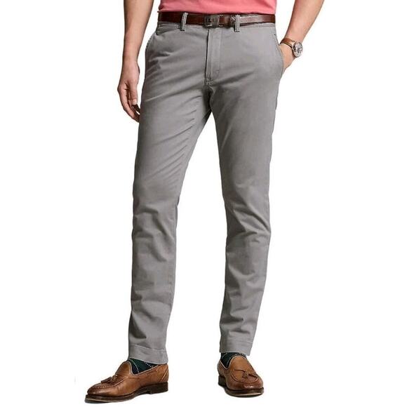 Polo Ralph Lauren Stretch Classic Fit Gray Flat Front Chino Pants 32x32 EUC - Picture 1 of 11